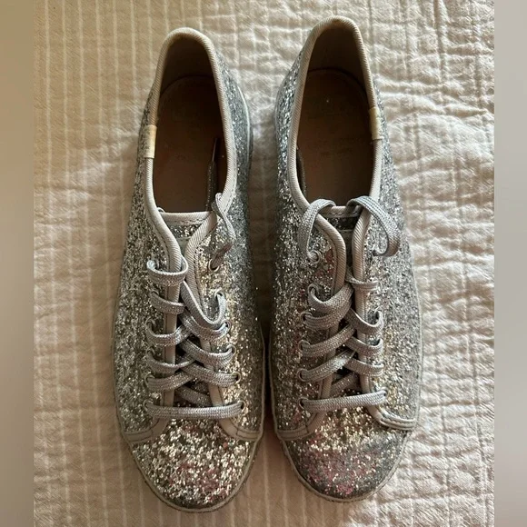 Kate Spade X Keds All Over Glitter Sneakers, Silver Rare - Excellent!! - Picture 4 of 10